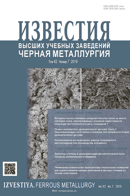 Известия вузов: Черная металлургия, номер 7 за 2019 год